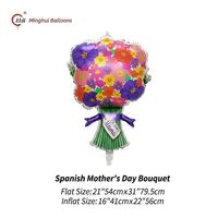 Ballons en aluminium Mylar pour la Fête des Mères espagnole, en forme de cœur, bouquet, hexagonaux, pour maman, cadeau de fête, ballons à l'hélium, fournitures de décoration