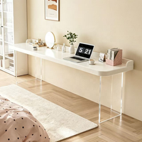 Bureau moderne en bois massif durable avec double plateau en pierre, table d'étude écologique pour la maison, idéale pour chambre, salon ou bureau