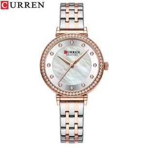 Reloj CURREN 9087 de Primera Marca para Mujer, Diseño Simple y Moderno, Cuarzo, Acero Inoxidable, Clásico, Elegante, con Diamantes, Resistente al Agua - Product Image 1