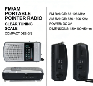 Mini <span class=keywords><strong>radio</strong></span> portable avec batterie intégrée, petit haut-parleur AM/<span class=keywords><strong>FM</strong></span>, lecteurs conviviaux pour les personnes âgées - Product Image 4