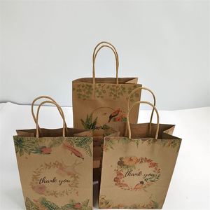 Sacs en papier portables 16*8*22cm, sacs cadeaux de remerciement pour Thanksgiving, mariage, anniversaire, invités, Noël, cadeaux de Noël - Product Image 2