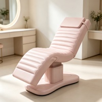 Table de massage électrique réglable à 3 moteurs pour soins du visage, lit de beauté incurvé pour cils et traitements esthétiques