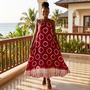 Nuovo Abito Casual Primaverile 2026 Stile Europeo e Americano, Gonna Lunga Larga Stampata con Colletto e Schiena Scoperta per Donne Africane Taglie Forti in Poliestere - Product Image 4