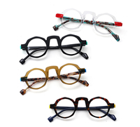 Monturas Ópticas de Acetato de Moda, Monturas de Gafas Redondas Vintage, Diseño Único, Venta al Por Mayor