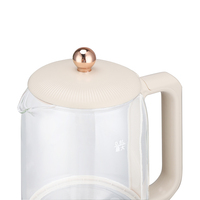 Bouilloire Électrique Mini Blanche de 800 ml avec 6 Menus Automatiques, Infuseur et Verre, Taille Compacte 0,8 L pour Thé et Infusions Saines