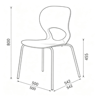 Chaise d'école empilable FDP 12 pouces, dossier solide, design ergonomique, pieds en acier chromé, patins à billes - Pack de 6 assortis pour salle de classe et maison