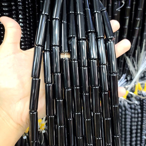 AB0239 <strong>Black</strong> Agate Onyx Cylinder Tube <strong>Beads</strong>,Stone Cylinder Tube <strong>Beads</strong> - Product Image 2