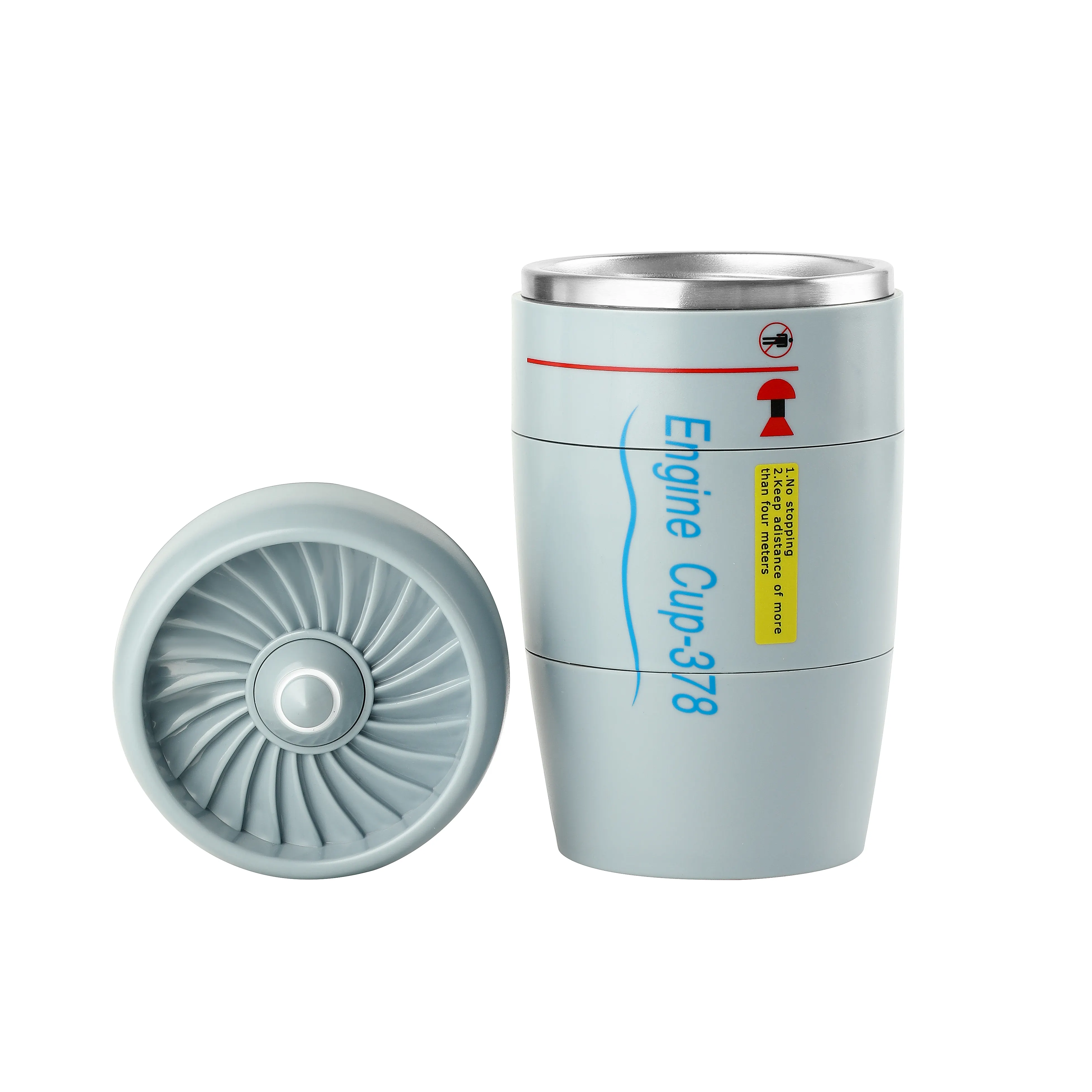 Tasse d'aspiration de moteurs d'avion créatifs Tasse de voyage en acier inoxydable à double paroi Tasse anti-déversement sans chute