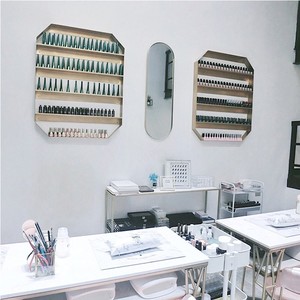 Nail Salon Shop Display Shelf Wall Mounted Nail Polish Storage Display Rack Shiny Gold Stainless Steel Nail Polish Display <b>Stand</b> - Product Image 4