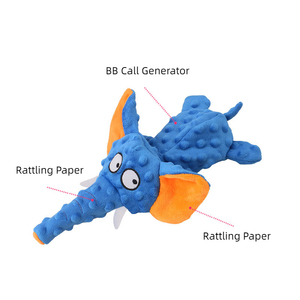 En çok satan sevimli karikatür tarzı peluş fil şekilli köpek gıcırtılı oyuncak interaktif çiğnemek oyuncak köpekler için - Product Image 5