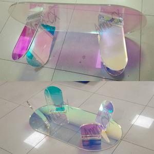 <span class=keywords><strong>Table</strong></span> basse en acrylique transparent, dispositif artistique post-moderne, couleur arc-en-ciel, <span class=keywords><strong>table</strong></span> d'affichage pour fenêtre de magasin - Product Image 5
