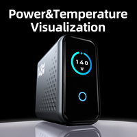 Chargeur GaN 140W en gros d'usine, station de charge de bureau 4 ports, charge rapide PD3.1, affichage intelligent IA pour téléphones et ordinateurs portables