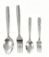 Ensemble de couverts réutilisables et durables en acier inoxydable poli miroir, style nordique, couteau, fourchette, cuillère, compatibles lave-vaisselle, pour les fêtes
