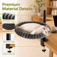 Lit de bureau OEM pour chat, gain de place, rotation à 360°, lavable, en peluche douce, fixation réglable pour le télétravail