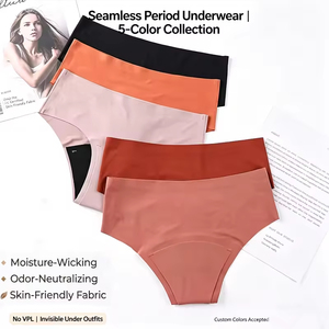 Culottes menstruelles sans couture pour adolescentes, taille 3XL, haute absorption, pour les règles, sous-vêtements menstruels pour femmes - Product Image 2