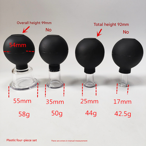 Ensemble de ventouses pour le visage et le corps, 4 ventouses en verre à aspiration sous vide, soulagement de la <span class=keywords><strong>cellulite</strong></span>, massage, spa, utilisation à domicile - Product Image 4