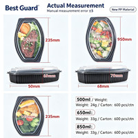 Meilleur Contenant Jetable en Plastique PP pour Repas, Barquette Alimentaire, Boîte à Déjeuner, Emballage à Emporter Sans PFAS, Certifié CE Rohs Reach, pour Nouilles et Gâteaux