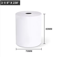 Rouleau de papier thermique 80*80 pour l'impression, papier de caisse enregistreuse 58 mm, rouleau de papier thermique 57x38 2, 1/4x50 en gros