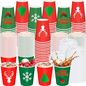 Gobelets en papier biodégradables à double paroi avec logo personnalisé, 8oz, 12oz, 16oz, 20oz, revêtement PE, pour boissons chaudes, café, latte, avec couvercles - Product Image 1