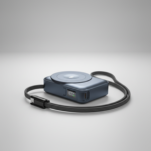 แบตสำรองไร้สายระบบแม่เหล็ก10000mAh 3 in 1ที่ชาร์จแบบพกพาพร้อมสายเคเบิ้ลในตัวหน้าจอ LED สำหรับ iPhone Apple Watch <span class=keywords><strong>airpods</strong></span> - Product Image 5