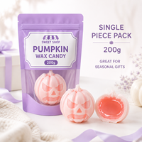 Halloween Jack-O'-Lantern Wax Candy 200g Reuze Enkelvoudige Stuk Vloeibare Jam Gevulde Kauwgom Snoepjes