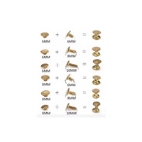 Boutons-pression double tête pour jeans, rivets personnalisés bon marché pour cuir avec techniques de placage