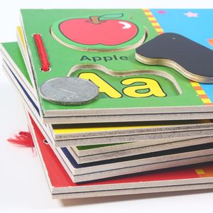 蒙特梭利开发词汇和拼写技能游戏磁性字母匹配书游戏块集 - Product Image 4