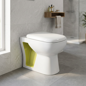 WC en céramique bicolore blanc et vert, à chasse d'eau, design rétro, sanitaires de créateur, ensemble WC Chaozhou - Product Image 1