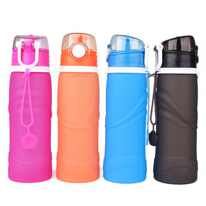 Bouteille de shaker à protéines personnalisée en silicone pliable sans BPA Kean Squeeze - Product Image 4