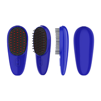 Brosse de massage du cuir chevelu électrique portable, rouge et bleue, à vibrations, peigne à cheveux, charge Type-C, détachable, antistatique, outil de soin du cuir chevelu, OEM