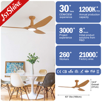Ventilateur de plafond intelligent 1stshine avec télécommande, design moderne, couple élevé, éclairage intégré, vente directe usine, excellent vendeur