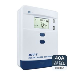 GCSOAR Controlador De Cargo De Energia Contrôleur solaire à affichage numérique Écran LCD 12V 24V 40A Régulateur de batterie pour panneaux solaires - Product Image 1