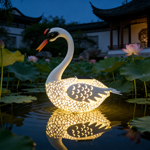 Lampe de table LED en acier, protégée contre <span class=keywords><strong>les</strong></span> UV, étanche IP65, éclairage paysager solaire en forme de cygne, ornement lumineux en forme de canard de dessin animé - Product Image 1