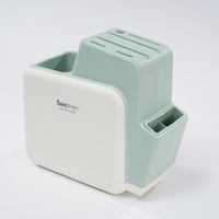 Étagère de rangement de cuisine carrée multifonctionnelle créative, porte-couteaux, porte-ustensiles, porte-cuillères, finition élégante, matériau PP, portable, moderne