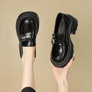 Zapatos de Mujer con Plataforma, Estilo Británico, Diseño de Calavera, Color Negro, Cuero Ligero, Entrega Rápida, Primavera 2025 - Product Image 6