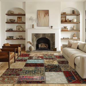 พรมปูพื้นสไตล์อเมริกันเรโทรลายโมร็อกโก รูปทรงสี่เหลี่ยมผืนผ้า ทำจากเส้นใยโพลีเอสเตอร์ สำหรับตกแต่งบ้าน ห้องนั่งเล่น โซฟา ห้องนอน ห้องน้ำชา - Product Image 5