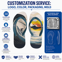 Tongs de plage à motif surf numérique par sublimation, impression couleur intégrale, conformes REACH, vente en gros