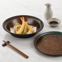 Ensemble de bols en mélamine rustiques blancs et brun rouillé, bord organique, texture martelée, pour salade et soupe, pour pique-nique en plein air et maison