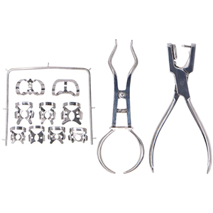 Hot Selling Stainless Steel Rubber Dam Kit Dental <b>Pliers</b> and Barrier Punching <b>Set</b> 12pcs - Product Image 4