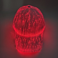 Gran oferta de alta calidad, tela de fibra óptica LED, intermitente, Luminoso, que cambia de color, rendimiento, fiesta, Festival, uso, gorras de luz LED, sombreros