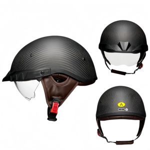 Casque de moto Half <span class=keywords><strong>Face</strong></span> en carbone pour hommes, approuvé par la CCC - Product Image 3