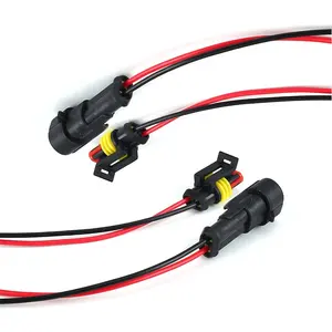 Arnés de cableado para enchufar cables de coche, conector 2P, macho y hembra, enchufe a tope, cable impermeable