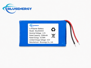 แบตเตอรี่ลิเธียมโพลิเมอร์ Blusnergy 2500mAh 3.7V รุ่น Blus903659 สำหรับอุปกรณ์อิเล็กทรอนิกส์สำหรับผู้บริโภค - Product Image 1