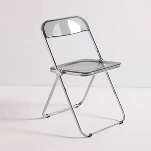 Hot sales home furniture folding clear transparent chair plastic outdoor plastic chair modern plastic chair with metal leg