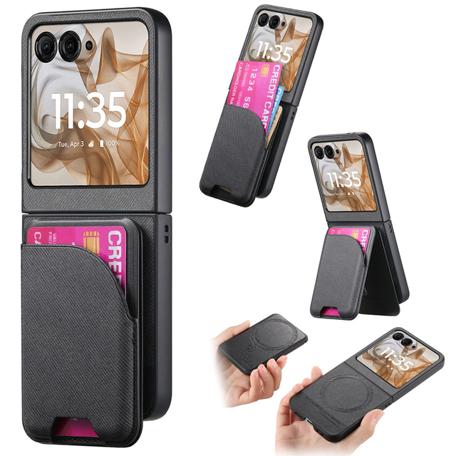 Arrebol Magnet PU Leather Anti-Drop Shockproof Mobile Phone Cases Flip Kickstand Wallet Case Magnetic Card Holder Fashion Simple