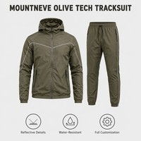 Conjunto Deportivo de 2 Piezas para Hombre, Chaqueta Cortavientos de Nailon con Capucha y Ribete Reflectante, Cierre Completo, Secado Rápido, para Actividades al Aire Libre, con Logotipo Personalizado, OEM, ODM, al por Mayor