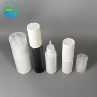 Flacon compte-gouttes plat en PET 10ml 15ml 20ml 30ml 60ml, flacon vide compressible pour liquides et huiles avec bouchon inviolable