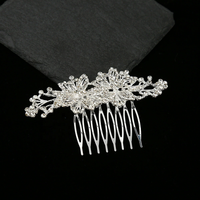 Peigne à cheveux de mariage vintage en argent, personnalisé gratuitement, accessoires de cheveux en perle d'or en diamant