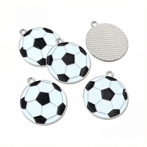 20 piezas de dijes de fútbol esmaltados, colgantes deportivos para collares, pulseras, pendientes, accesorios para la fabricación de joyas DIY - Product Image 6