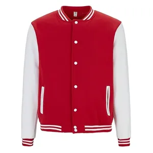 Wholesale Letterman Baseball Jacket with Long Sleeve Banded Collared Varsity Jacket Custom Mens Varsity Jackets